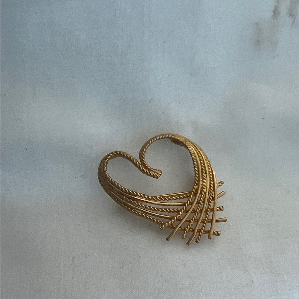 Gold Heart Brooch
